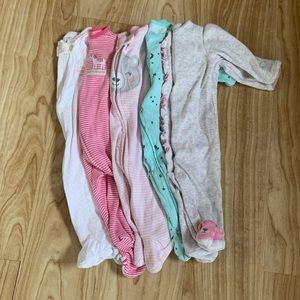 3 month baby girl sleepers